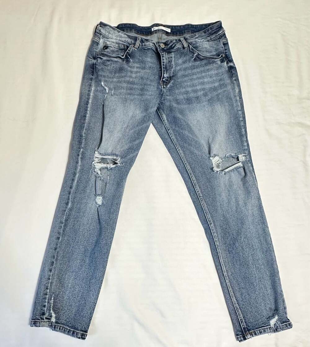 KanCan Distressed Skinny Jeans Size 16 Blue Denim